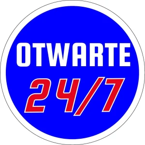 GOBO sklíčko s nápisom Otvorené 24/7, dvojfarebná verzia